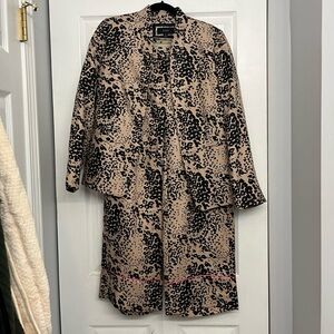 J. Crew Black and Tan Leopard Linen Suit Set